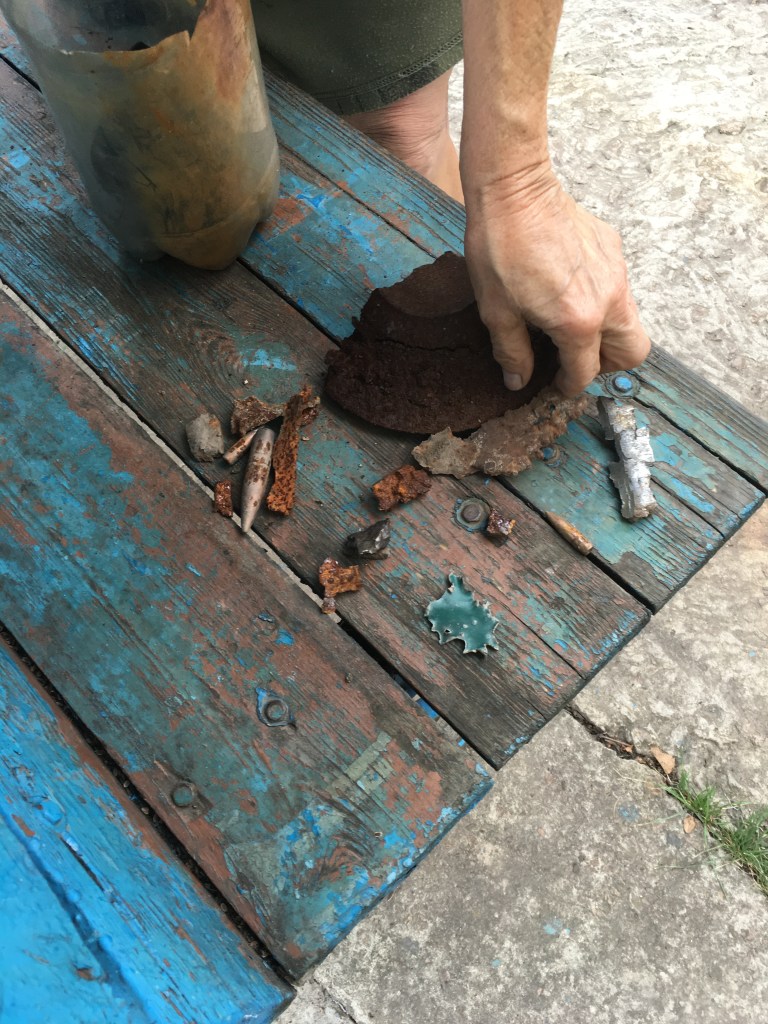 Some of the shrapnel and bullets found on the property of an Avdiivka resident between 2014-16