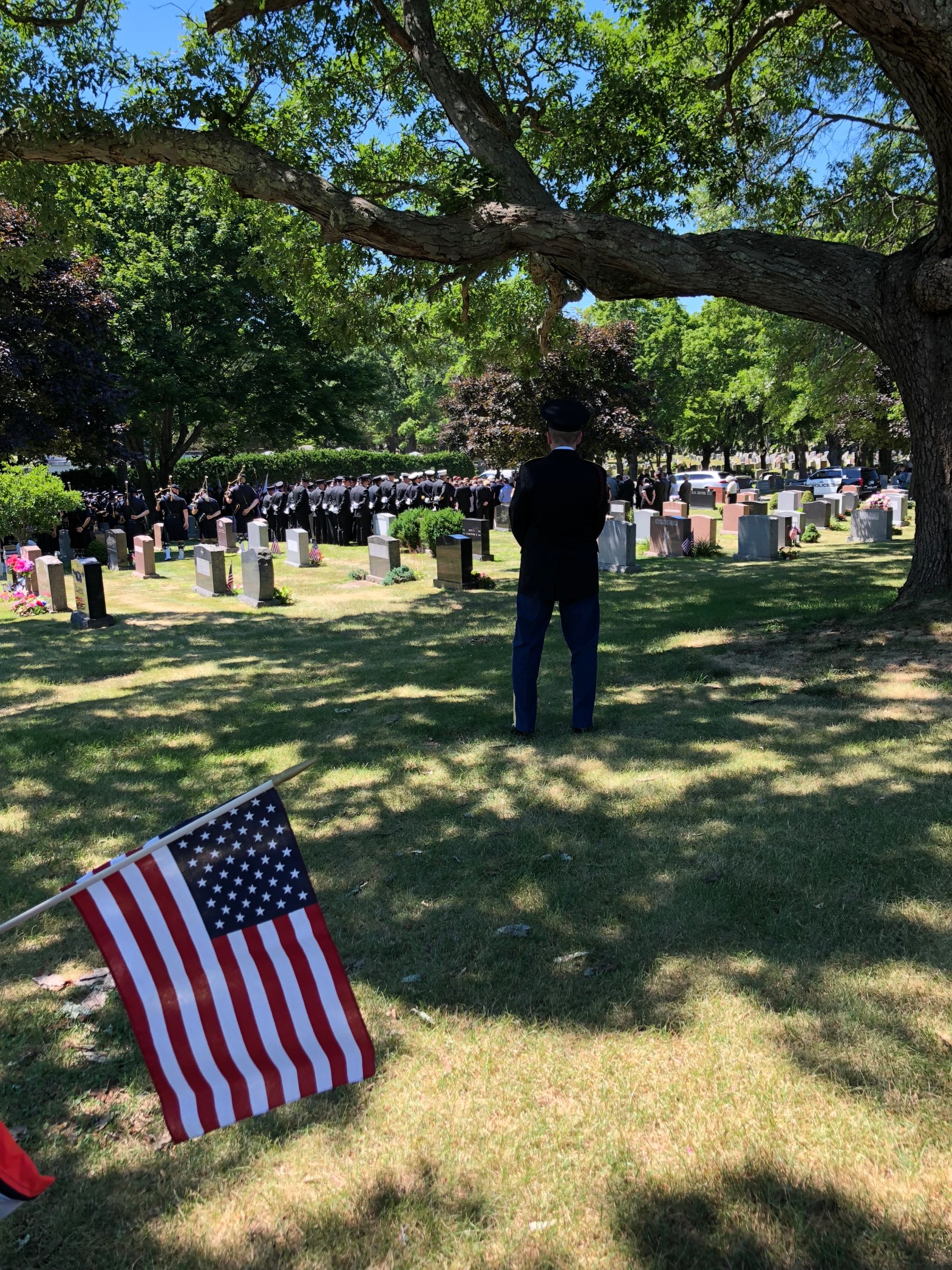 Funeral at a cemetery